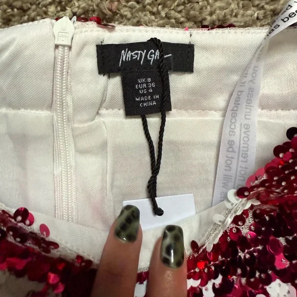 Nasty Gal Pink and White Star Sequin Flare Pants - Picture 3 of 6